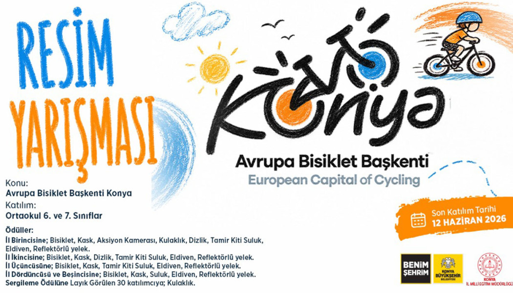 Konya Büyükşehir'den Öğrenciler İçin "Avrupa Bisiklet Başkenti Konya" Temalı Resim Yarışması