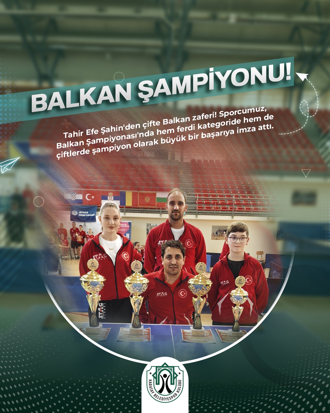 Karataylı Milli Sporcu Tahir Efe Şahin Balkan Şampiyonu Oldu