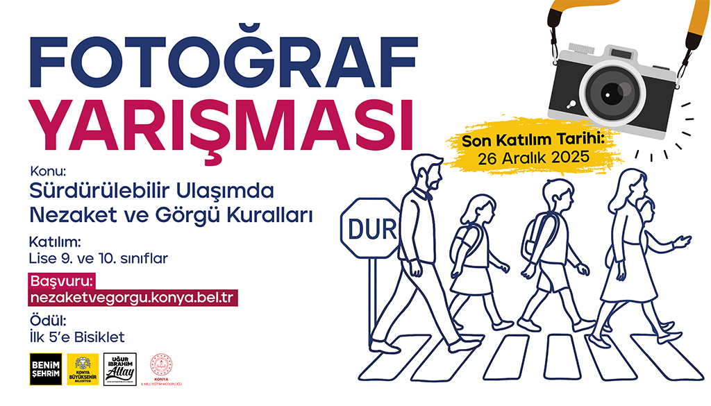 Konya Büyükşehir'den Öğrenciler İçin "Sürdürülebilir Ulaşımda Nezaket ve Görgü Kuralları" Yarışmaları