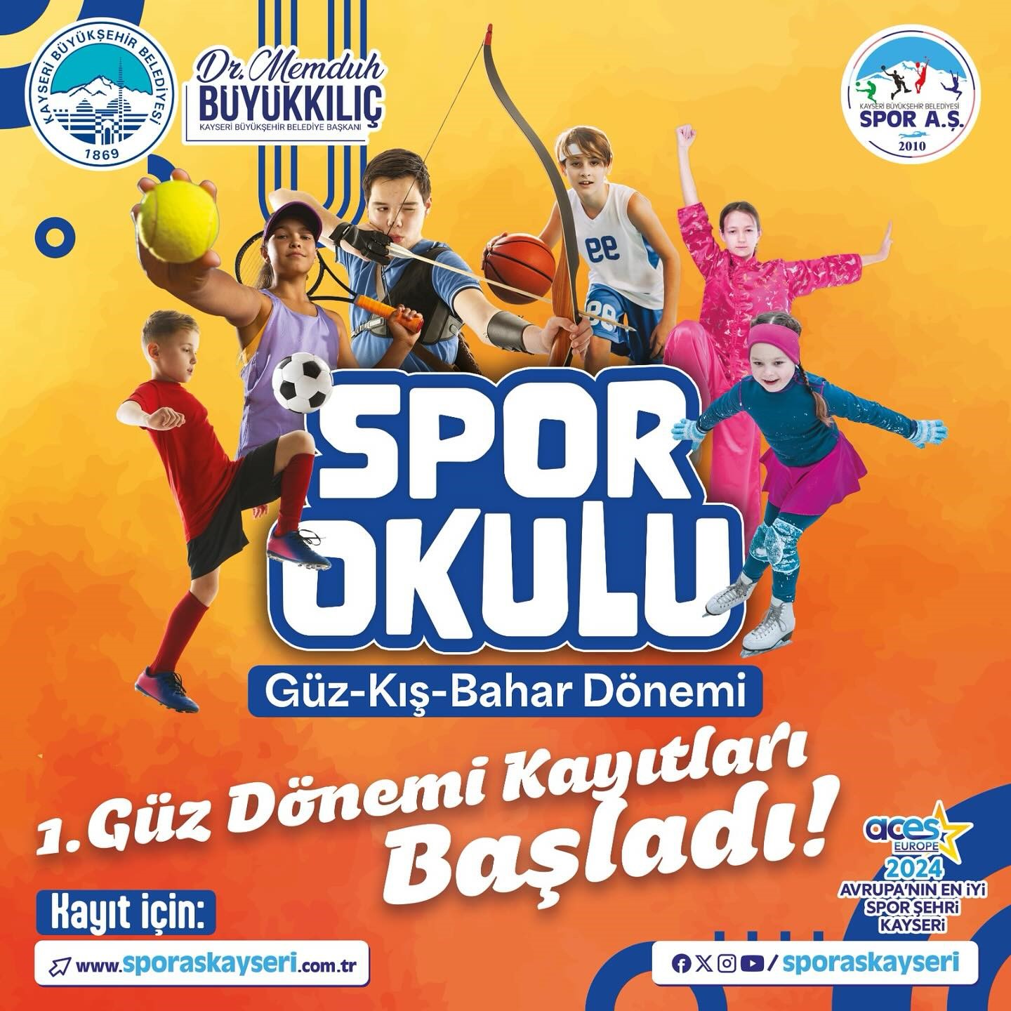 Spor AŞ’nin 1. Güz dönemi spor okulları kayıtları başladı