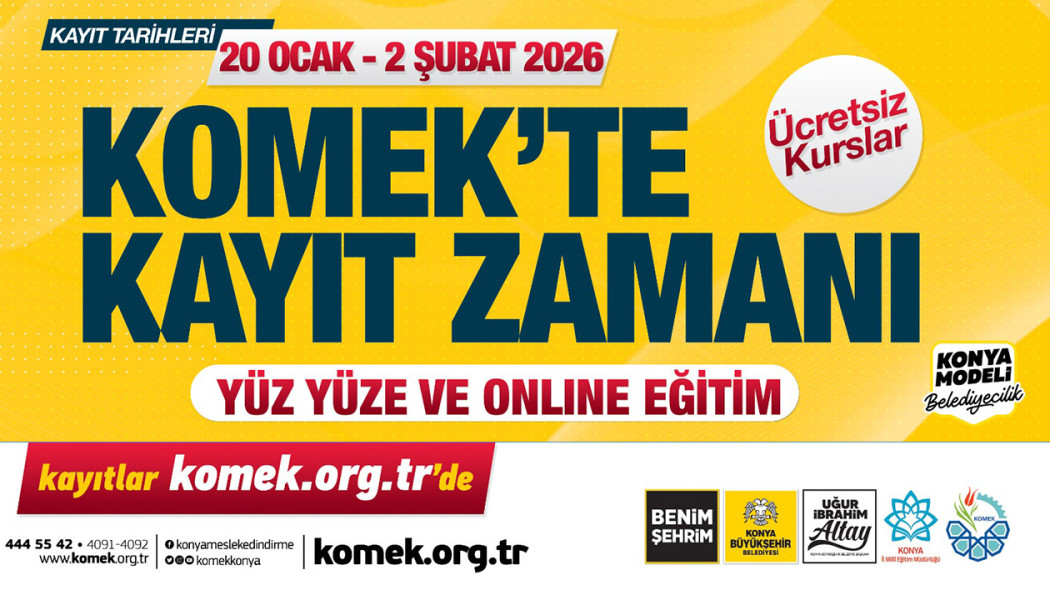 KOMEK’te Yeni Dönem Kayıt Süreci Yarın Başlıyor!