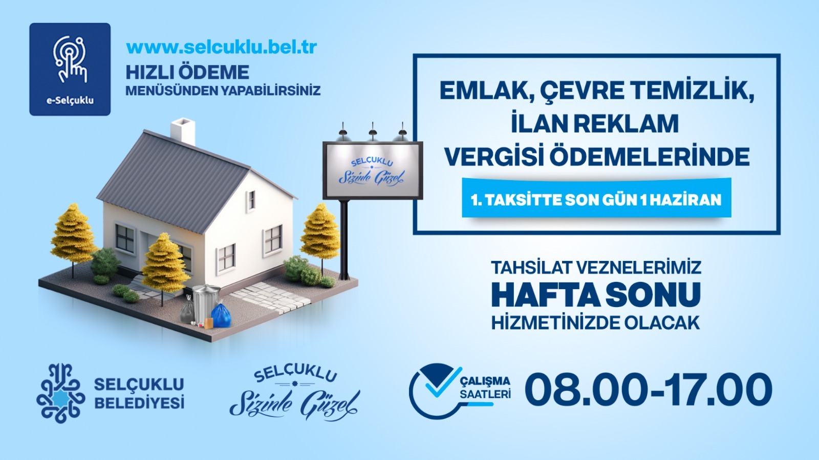 Emlak ve Çevre Temizlik Vergisi Ödemelerinde Son Gün 1 Haziran 