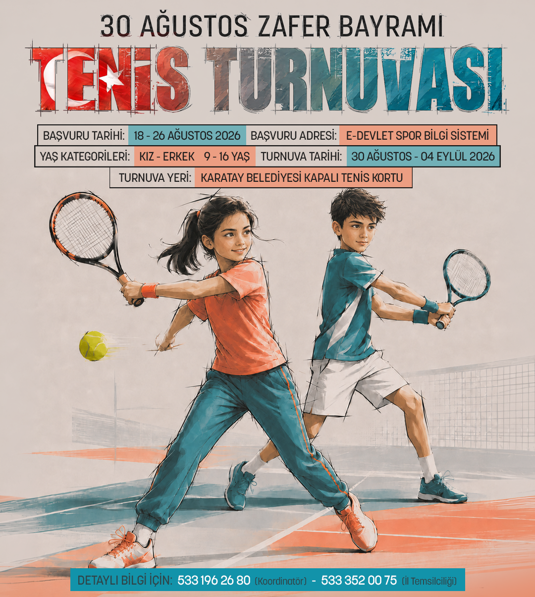 30 Ağustos Zafer Bayramı Tenis Turnuvası İçin Başvurular Başladı 
