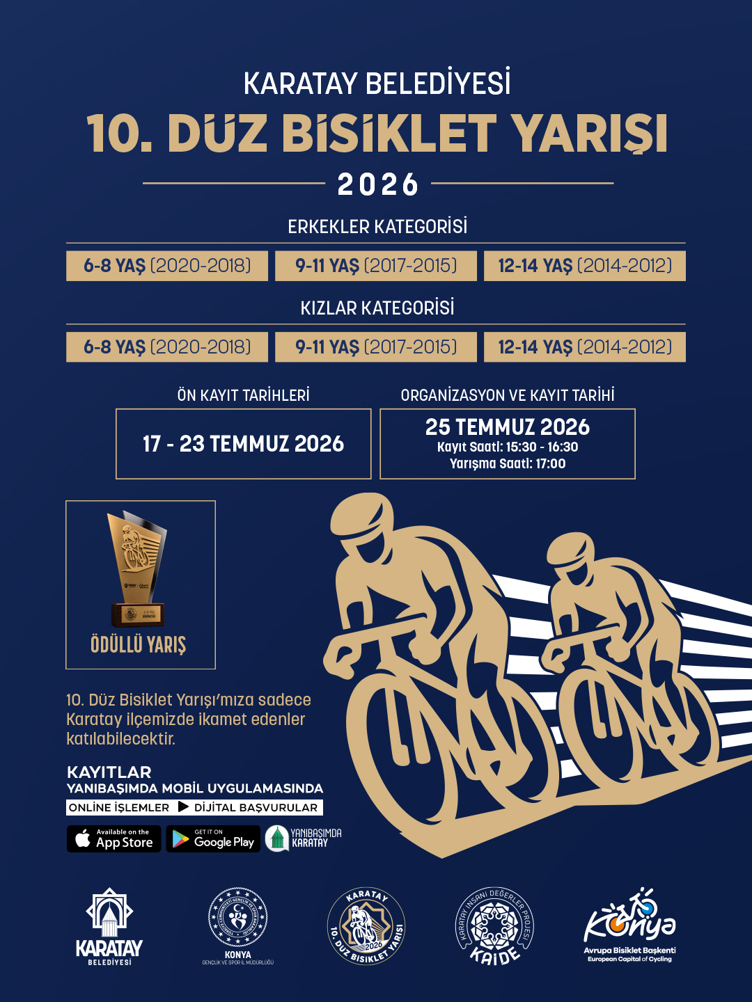 Karatay'da 10.Düz Bisiklet Yarışı İçin Kayıtlar Başladı!