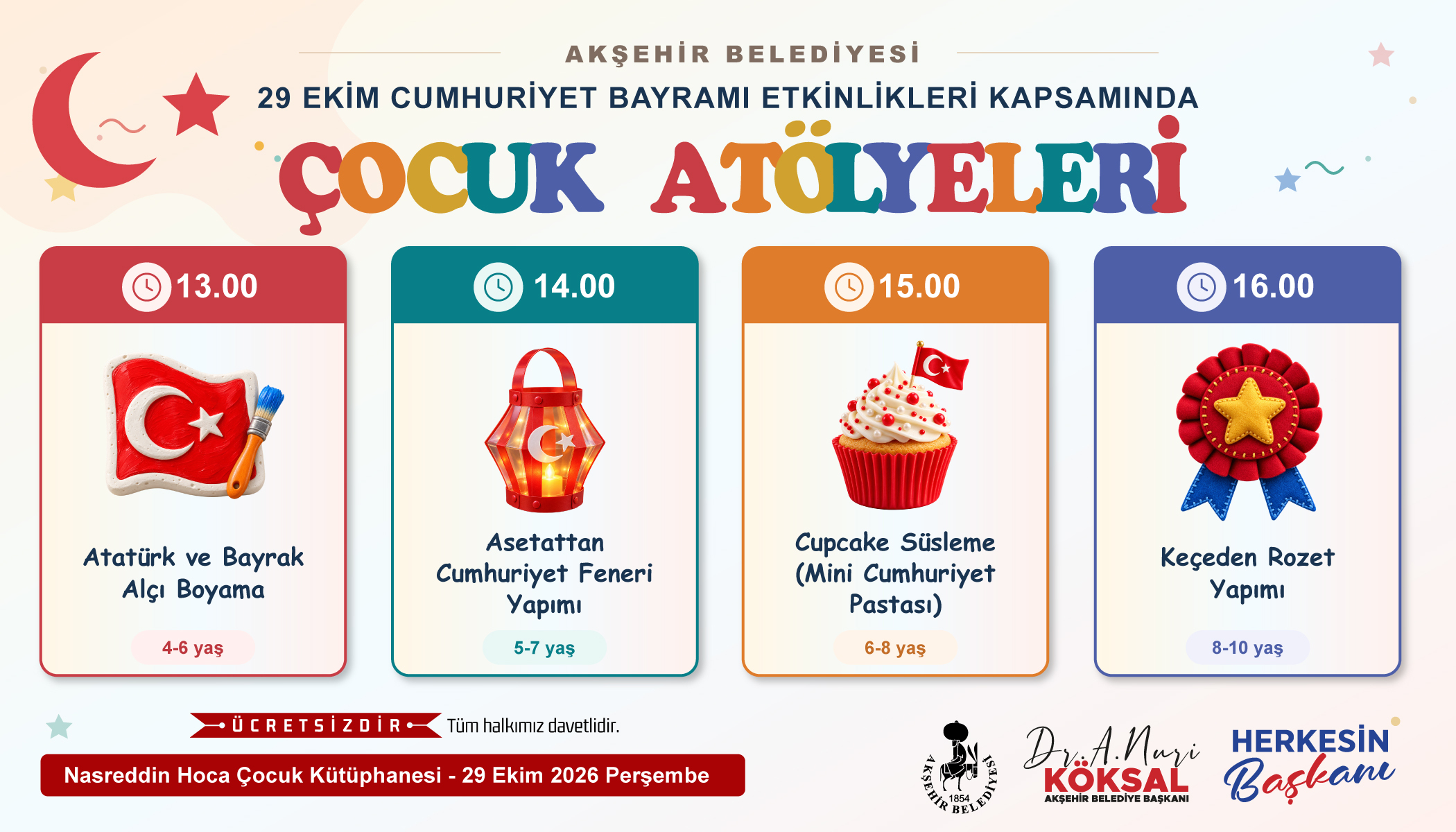 Cumhuriyet Bayramı'nda Çocuklar da Unutulmadı: Atölye Kayıtları 26 Ekim'de Başlıyor 