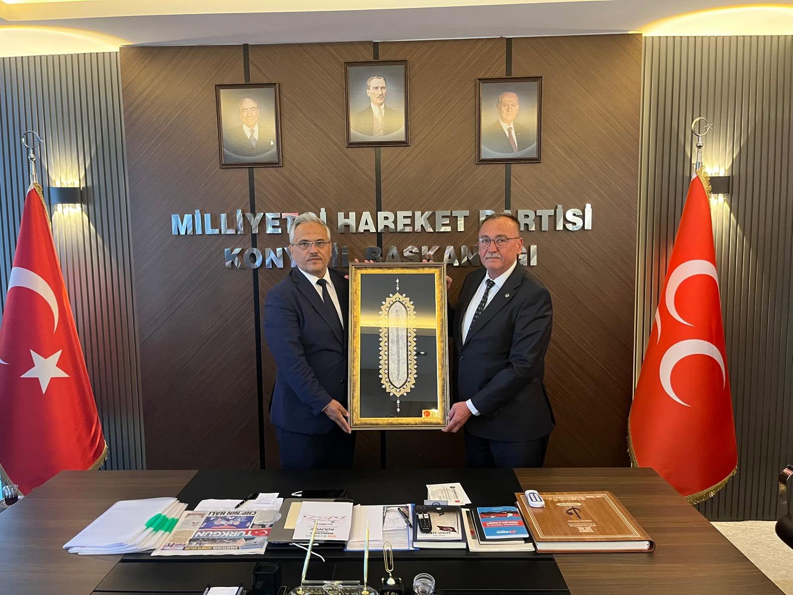 MHP Yunak’tan İl Başkanı Sedat Göncü'ye Hayırlı Olsun Ziyareti