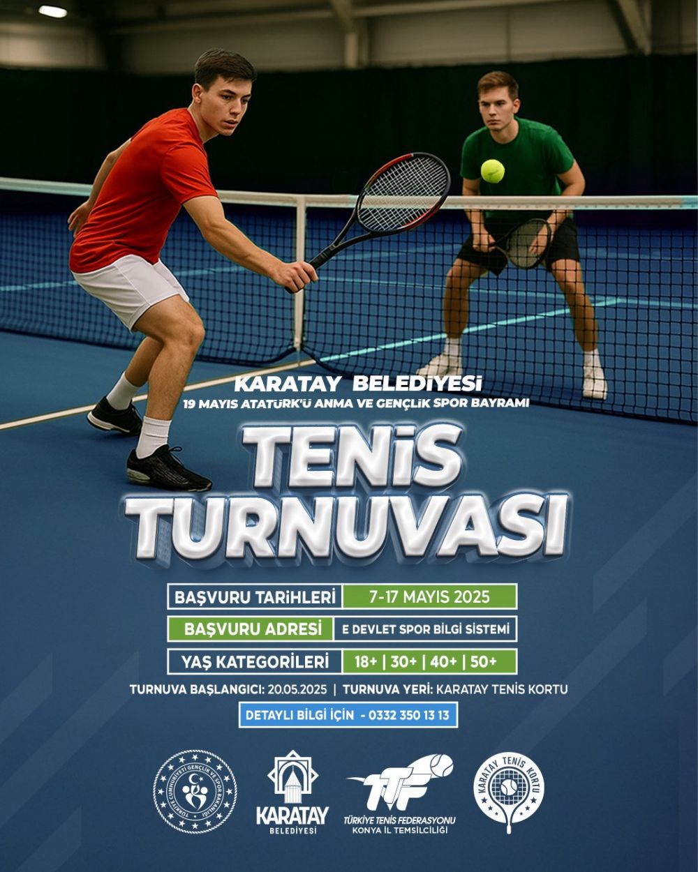 Karatay Belediyesi'nden 19 Mayıs'a Özel Ödüllü Tenis Turnuvası