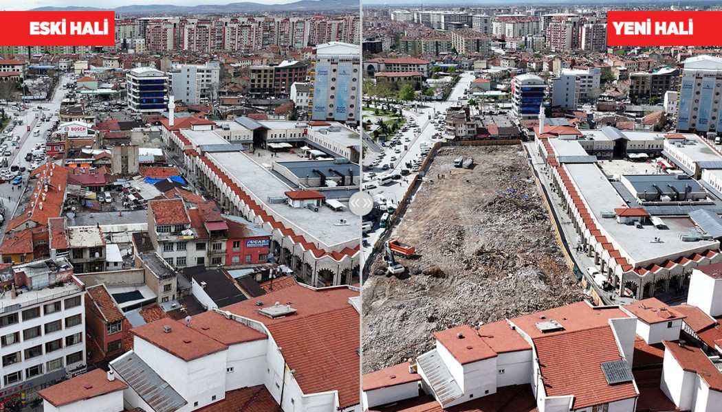 Konya Peynir Pazarı’nda Kentsel Dönüşümde Yıkım Tamamlandı