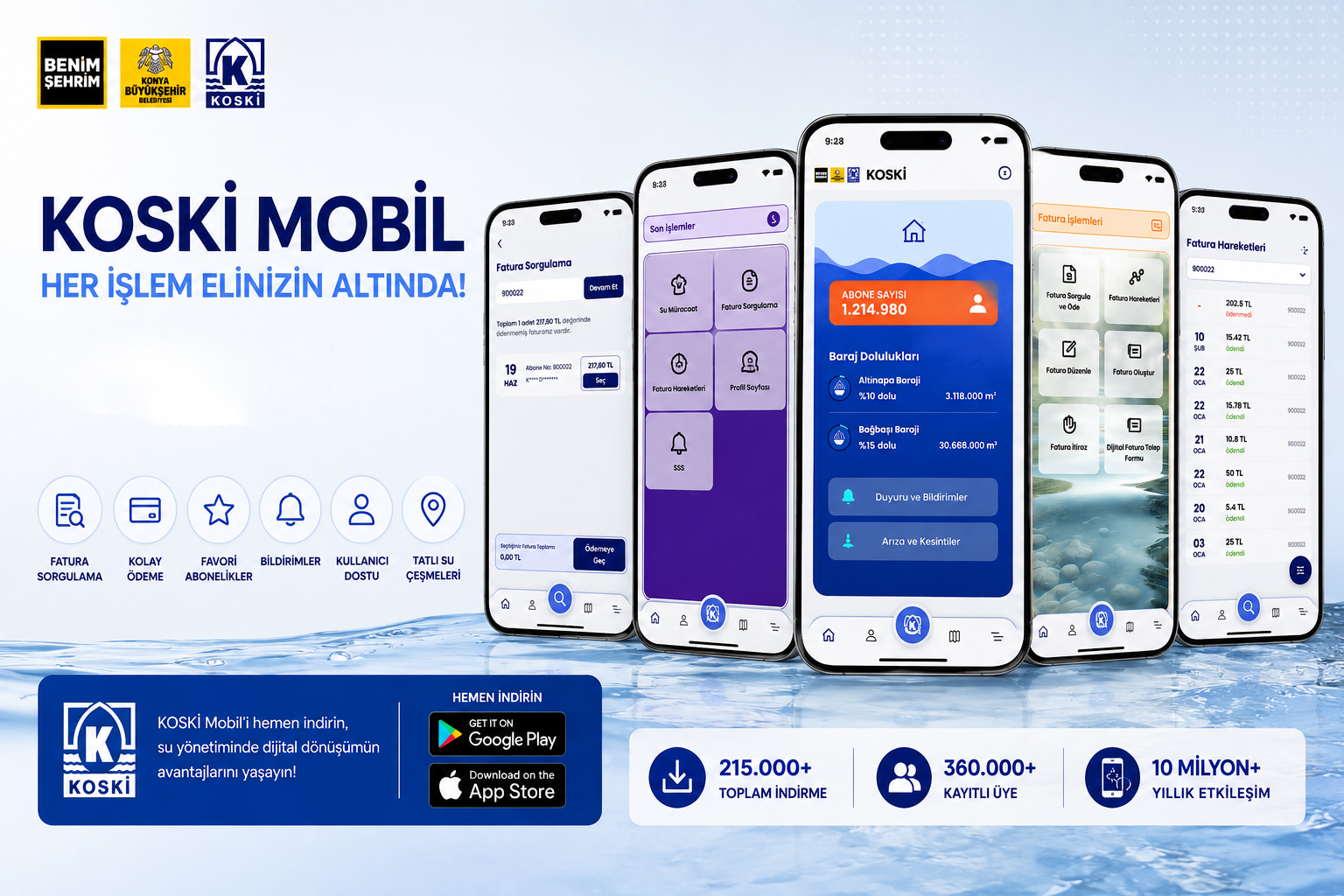KOSKİ Mobil Uygulaması İndirme Sayıaı 200 Bini Aştı 